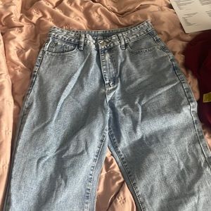 High waist straight leg jeans